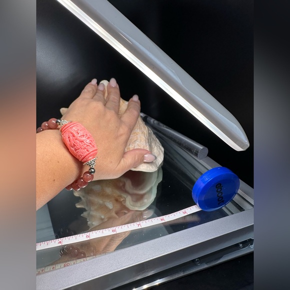 STRAWBERRY QUARTZ STONES + LUCKY DRAGON NATURAL BRACELET size 7” - Picture 9 of 14